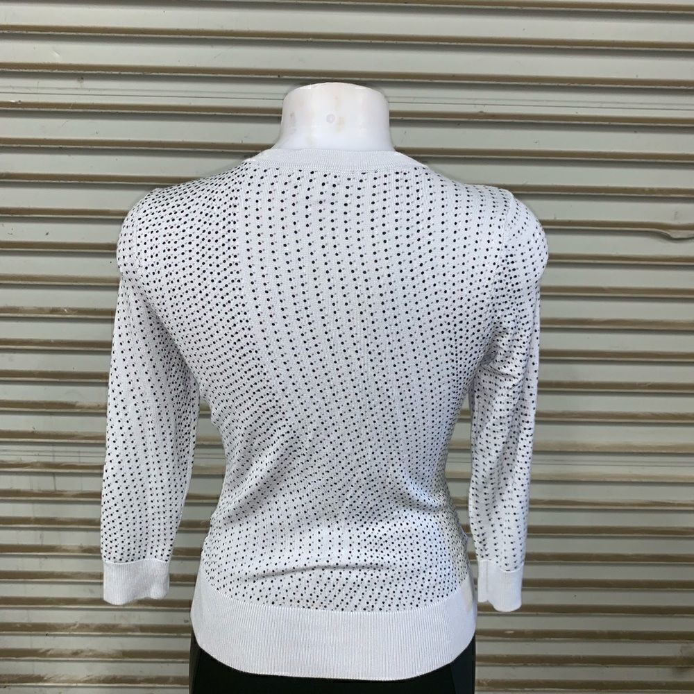 Halogen button up cardigan gray with black dots - Picture 6 of 7
